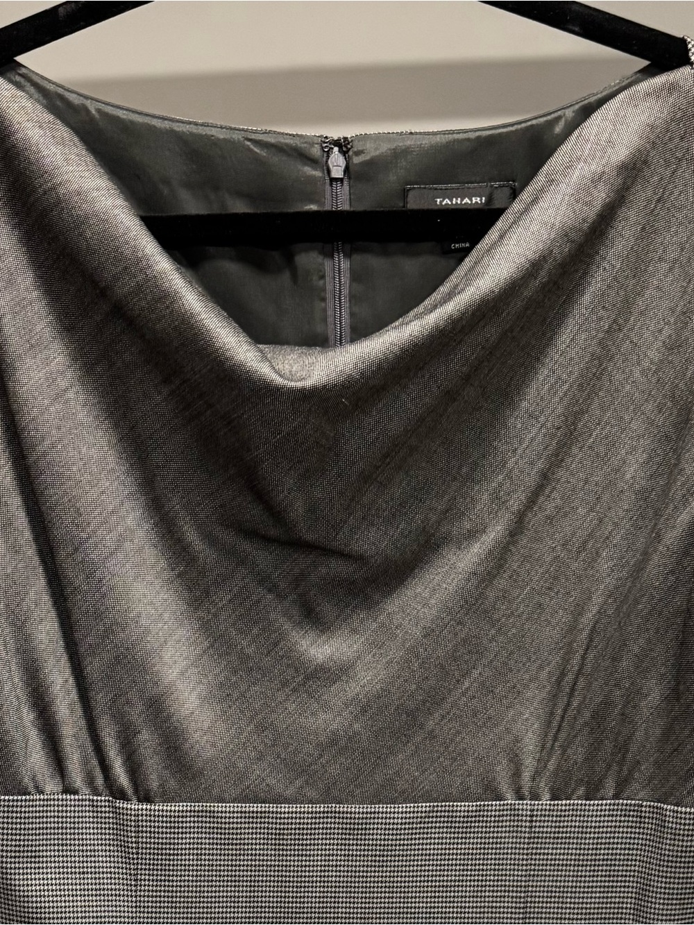 Tahari ASL Charcoal Gray Dress NWT